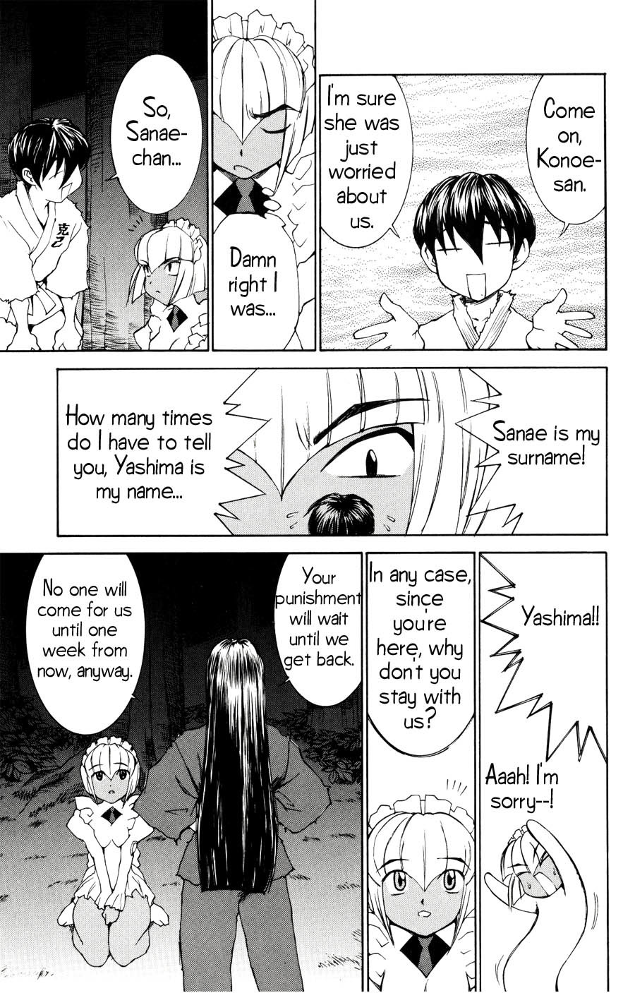 Hanaukyo Maid Tai Chapter 20 page 4 - Chapter 20: Sanae is the Surname, Yashima is the Given Name (Part 2)