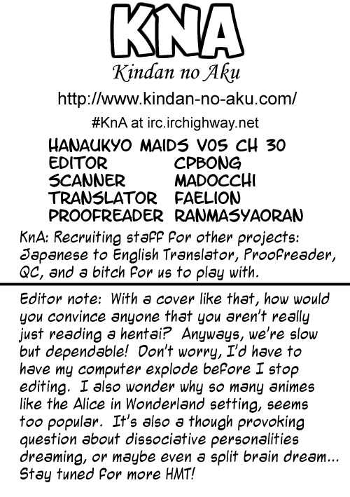 Hanaukyo Maid Tai Chapter 30 page 1 - Chapter 30: Cynthia in Wonderland