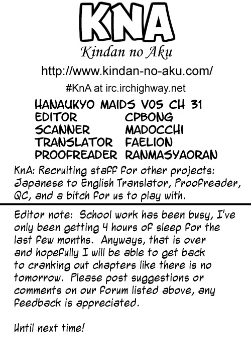 Hanaukyo Maid Tai Chapter 32 page 1 - Chapter 32: Going back home!?