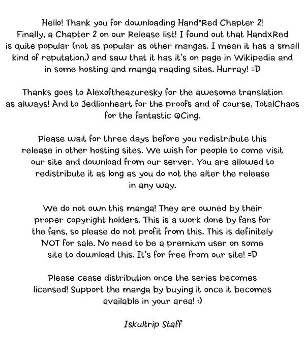 Hand x Red Chapter 2 page 2 - Chapter 2