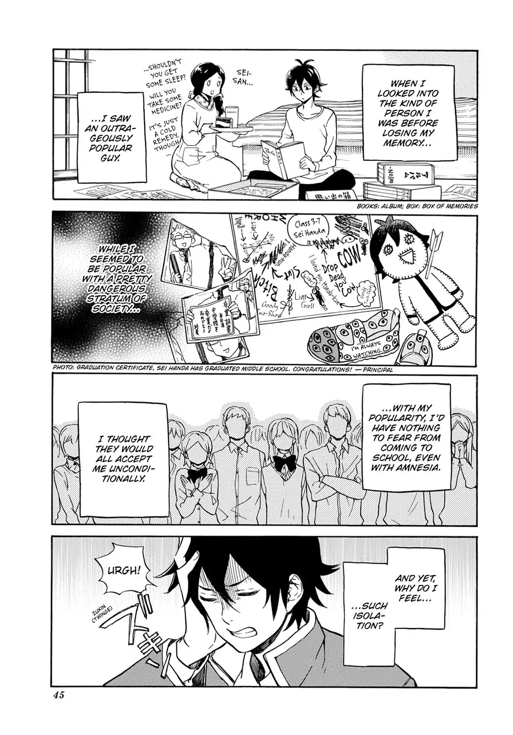 Handa-kun Chapter 12 page 13 - Chapter 12: Handa-kun & Amnesia