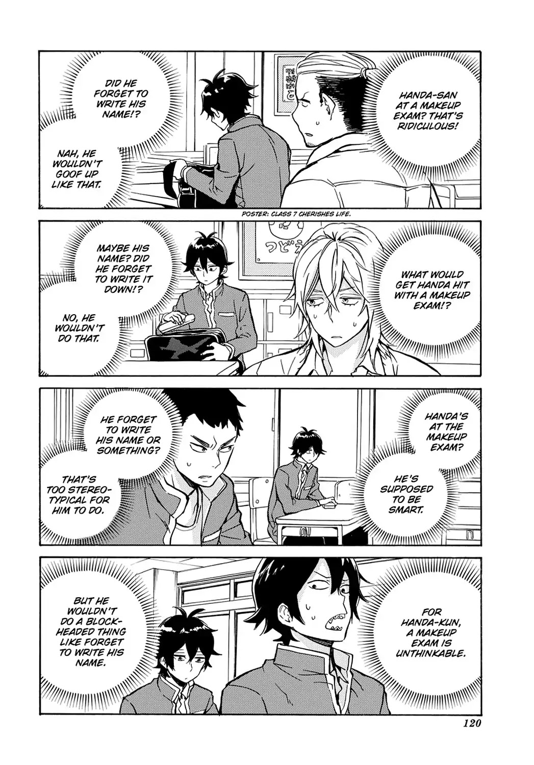 Handa-kun Chapter 15 page 14 - Chapter 15: Handa-kun & the Makeup Exam