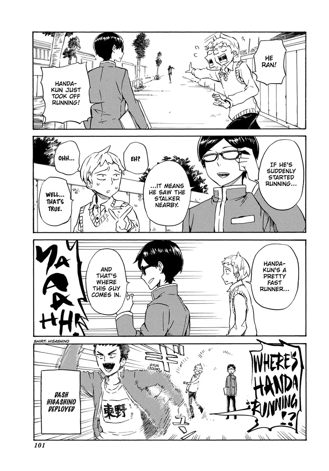Handa-kun Chapter 19 page 13 - Chapter 19: Handa-kun & the Stalker
