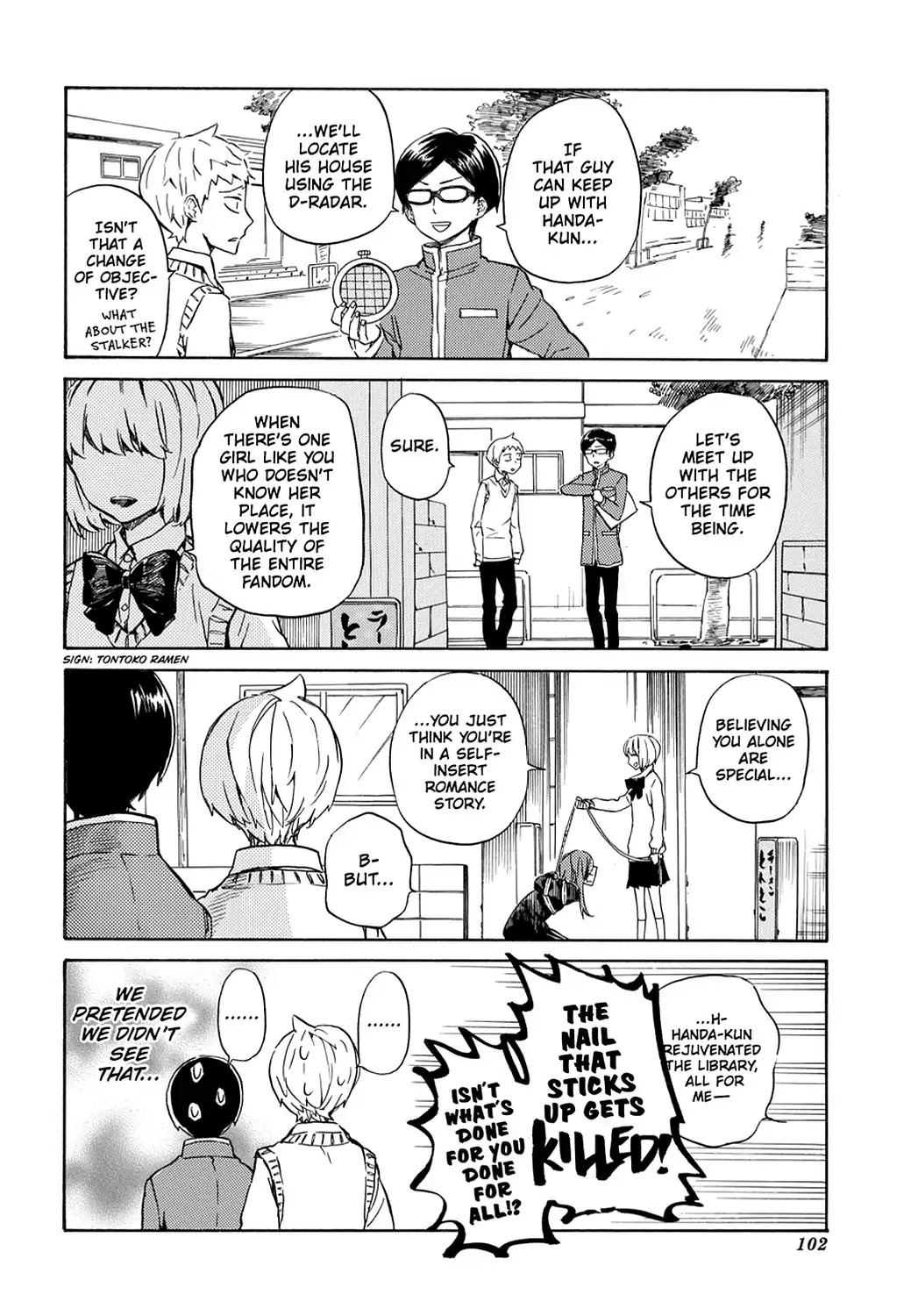 Handa-kun Chapter 19 page 14 - Chapter 19: Handa-kun & the Stalker