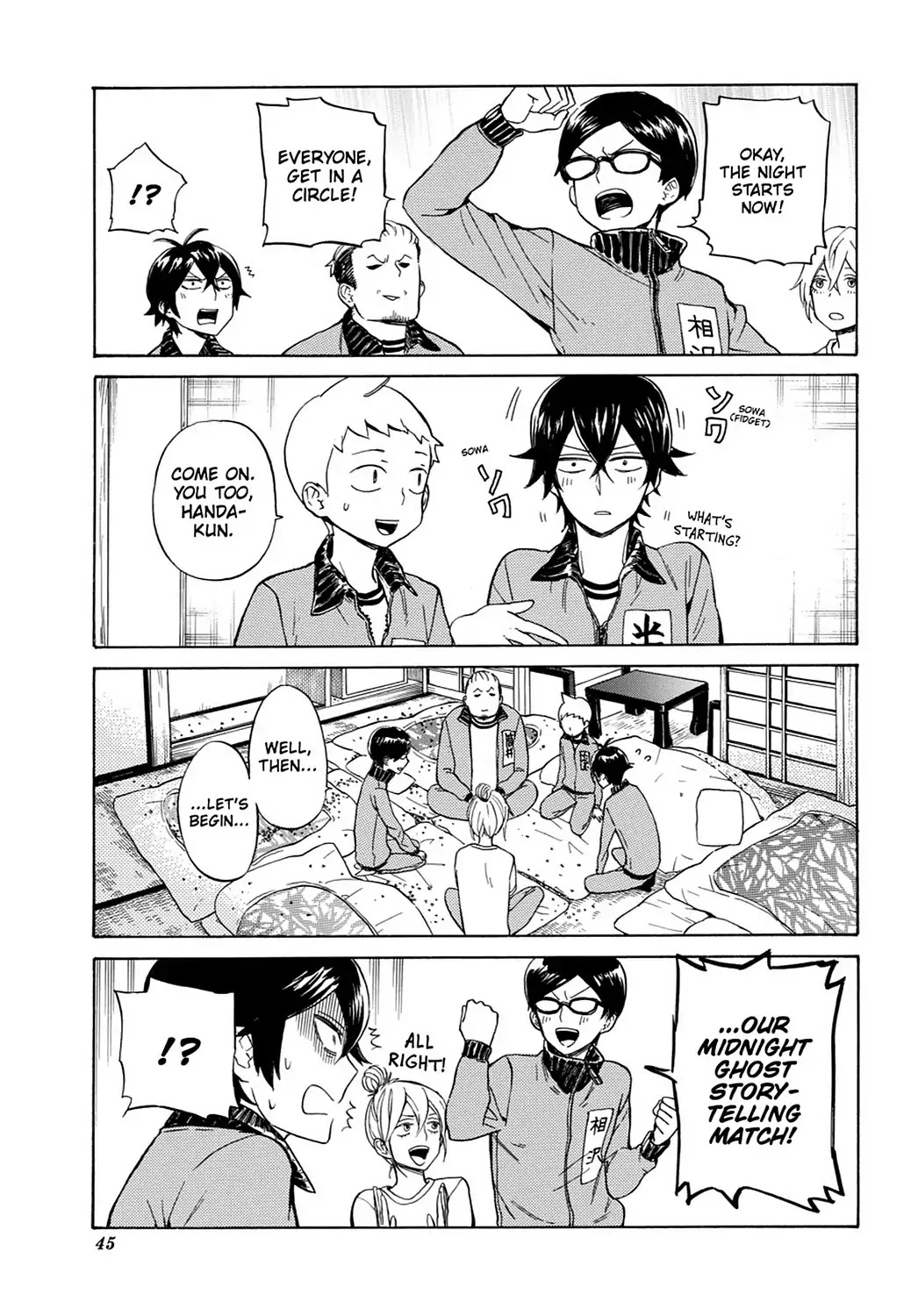 Handa-kun Chapter 22 page 15 - Chapter 22: Handa-kun & the Class Trip, Night 1