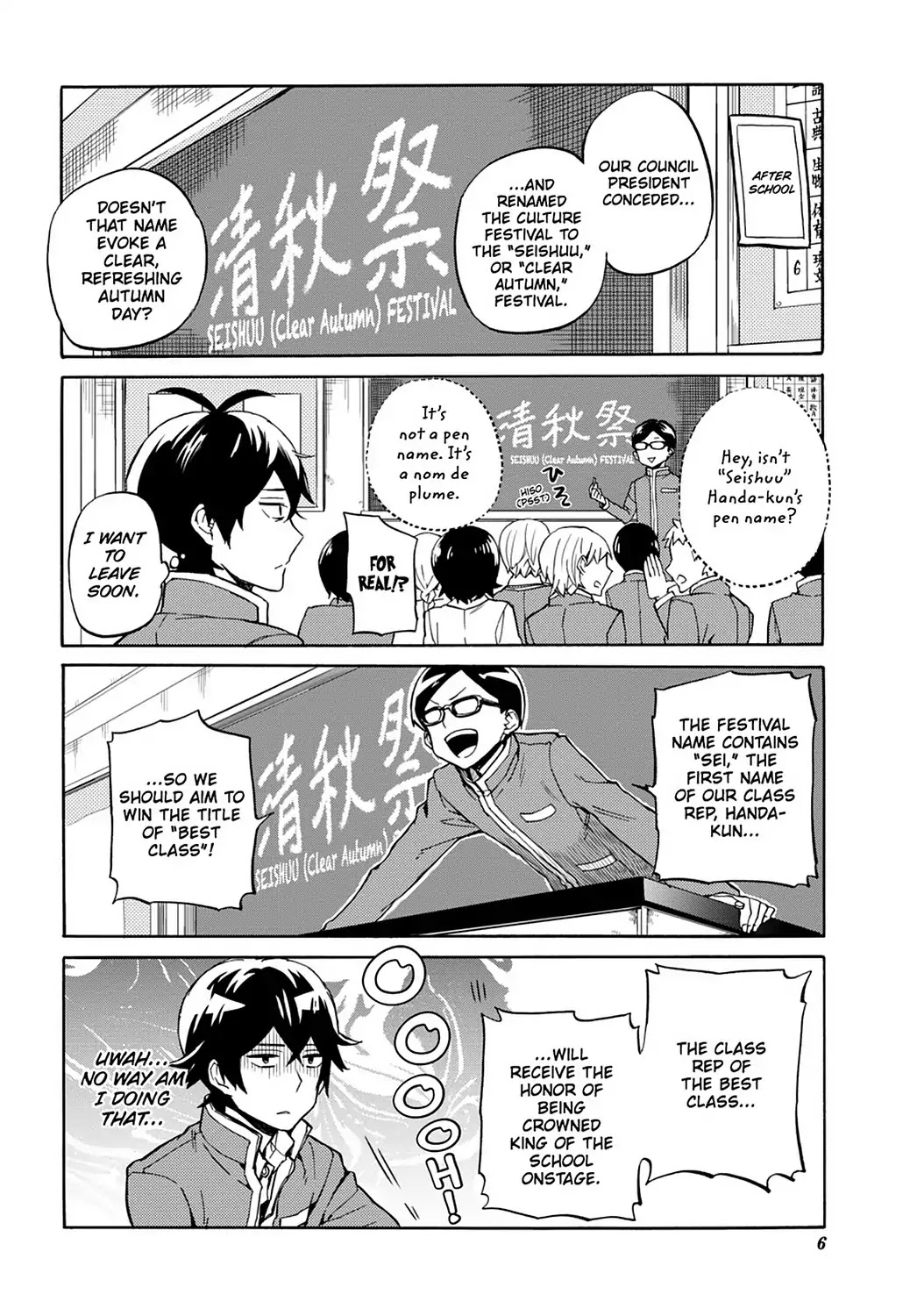 Handa-kun Chapter 26 page 8 - Chapter 26: Handa-kun & the Culture Festival Preparation 1