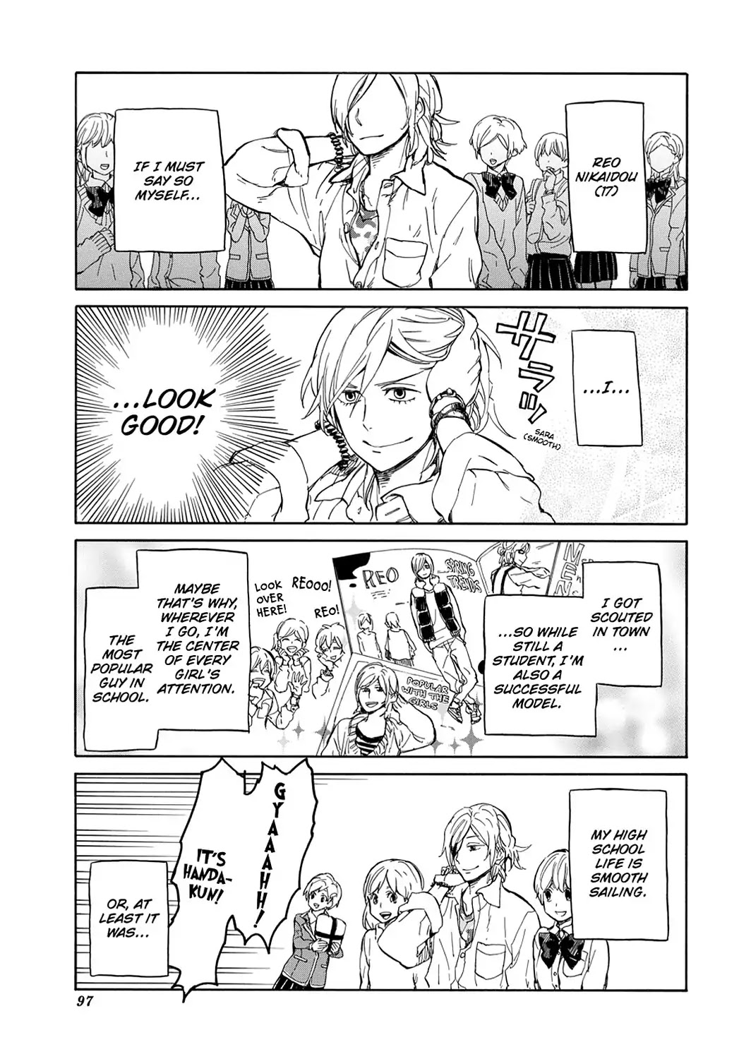Handa-kun Chapter 4 page 1 - Chapter 4: Handa-kun & the Model