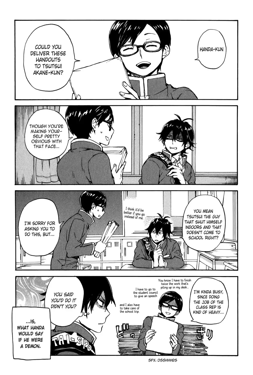 Handa-kun Chapter 5 page 4 - Chapter 5 : Handa-kun and the Truant