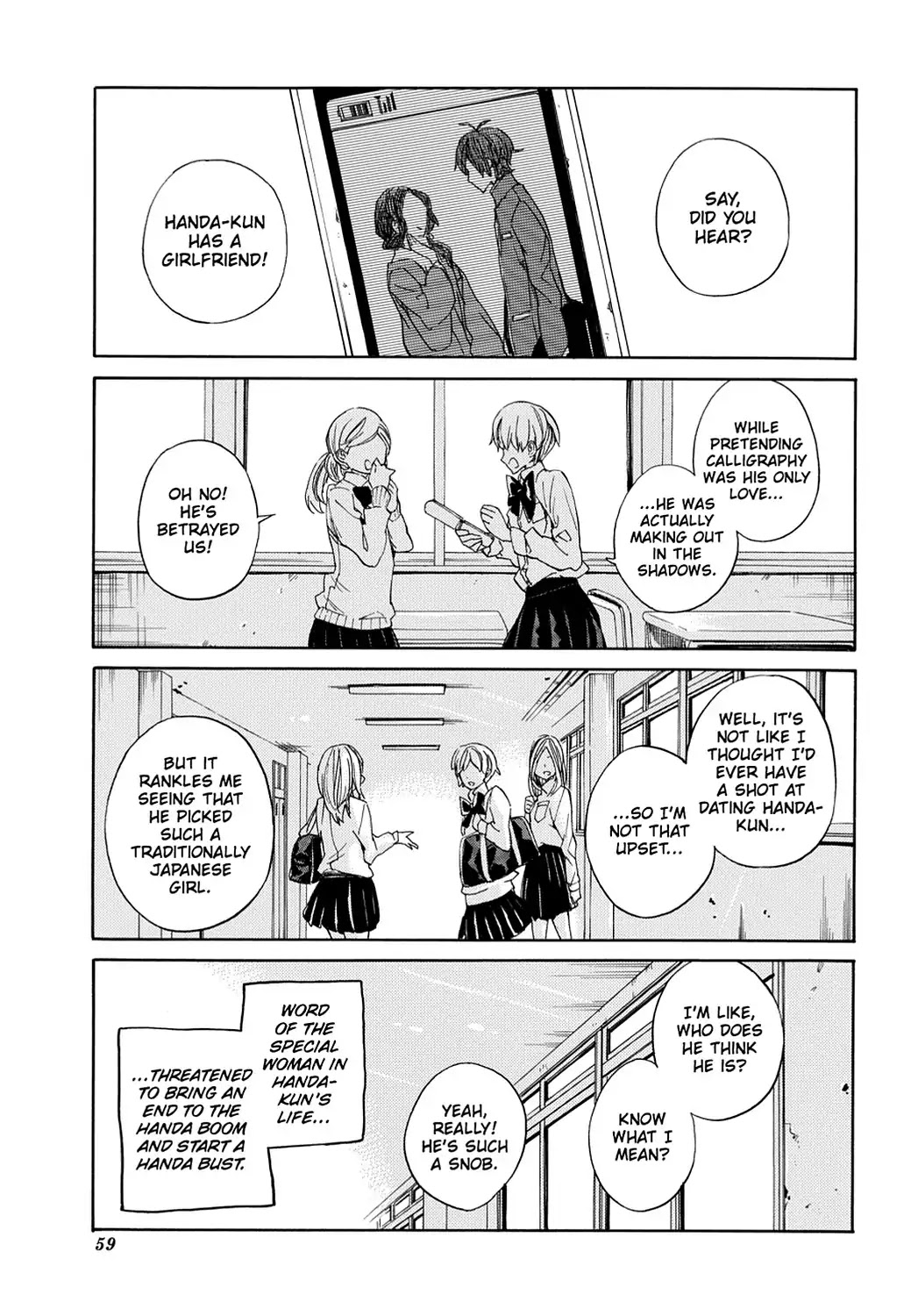 Handa-kun Chapter 8 page 1 - Chapter 8: Handa-kun & Girls' Jealousy