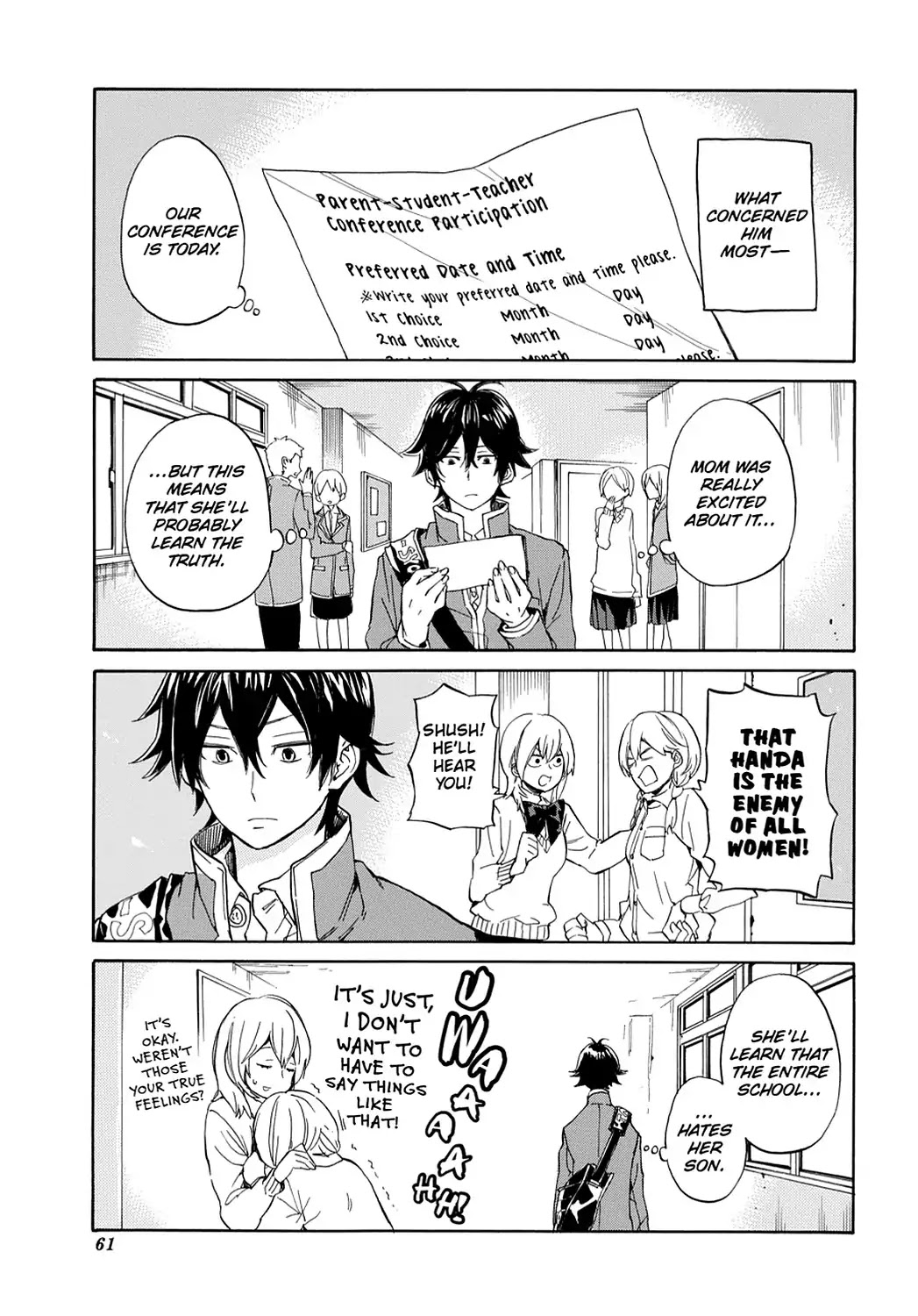 Handa-kun Chapter 8 page 3 - Chapter 8: Handa-kun & Girls' Jealousy
