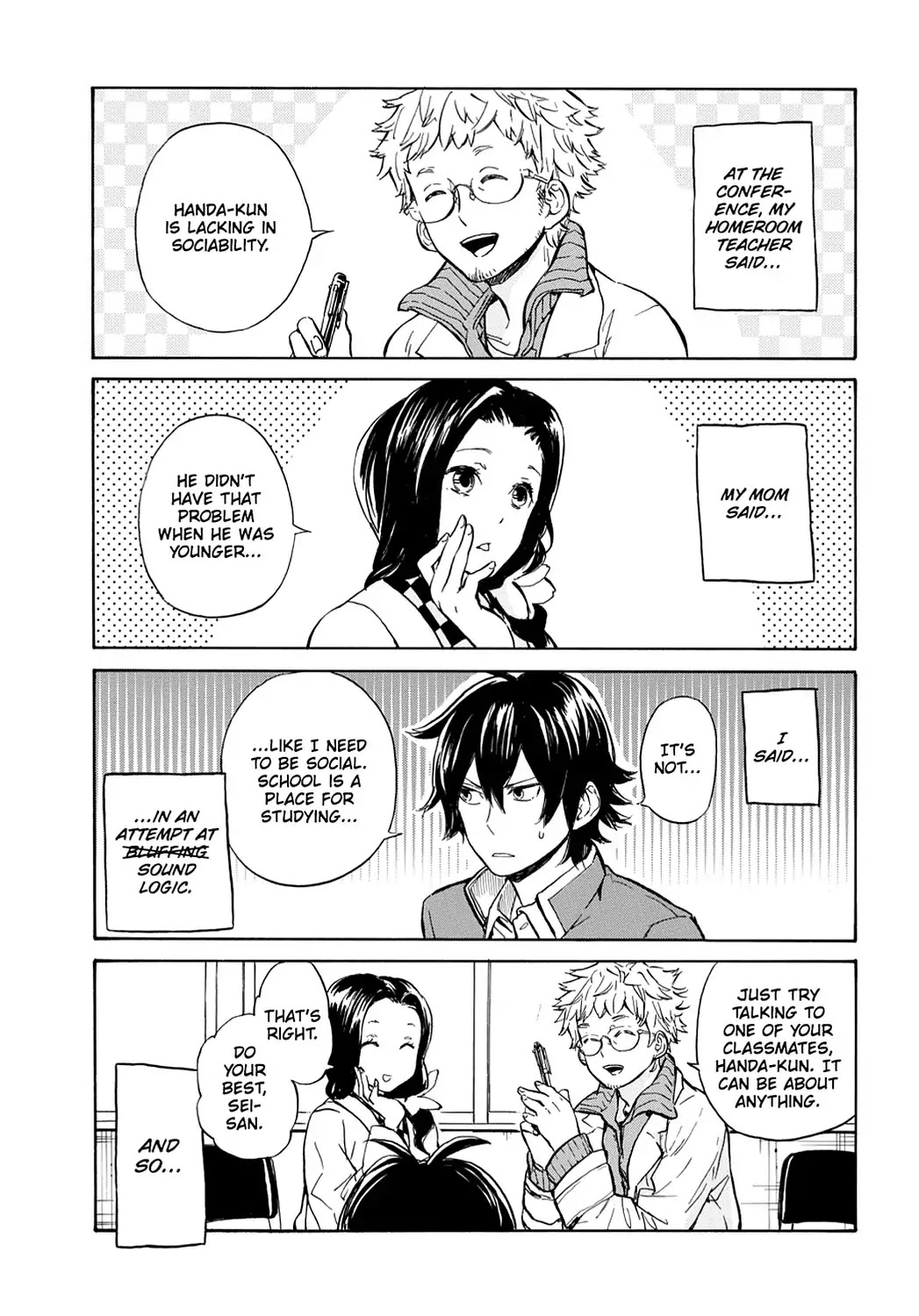 Handa-kun Chapter 9 page 1 - Chapter 9: Handa-kun & Sociability