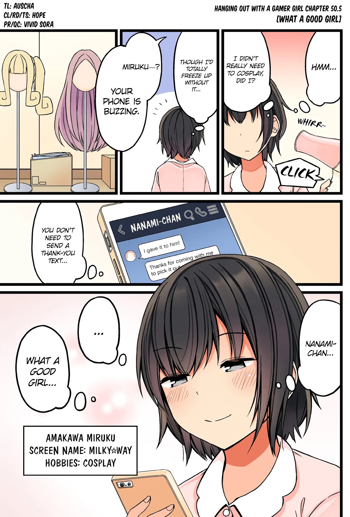 Hanging Out With a Gamer Girl Chapter 50.5 page 1 - Chapter 50.5: What a Good Girl