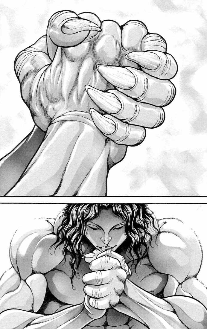 Hanma Baki Chapter 17.133 page 16 - Vol.17 Chapter 133: His hands clasped in prayer