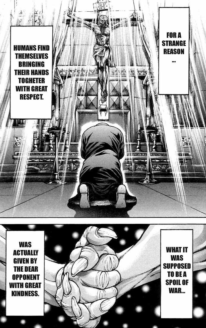 Hanma Baki Chapter 17.133 page 19 - Vol.17 Chapter 133: His hands clasped in prayer