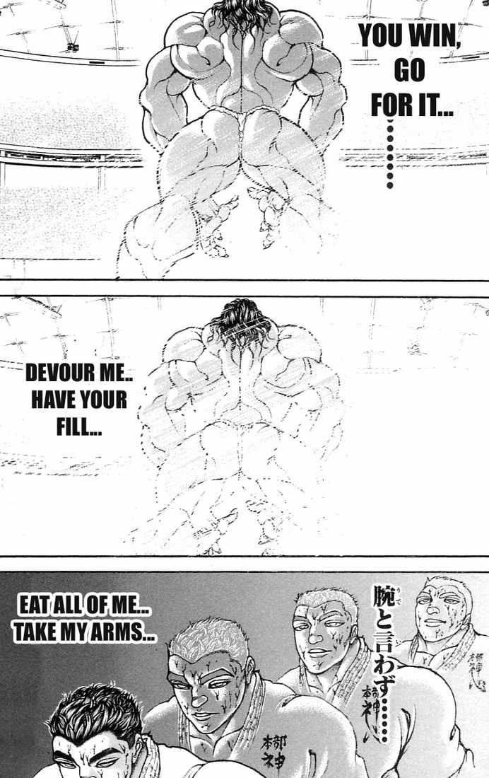 Hanma Baki Chapter 17.133 page 5 - Vol.17 Chapter 133: His hands clasped in prayer