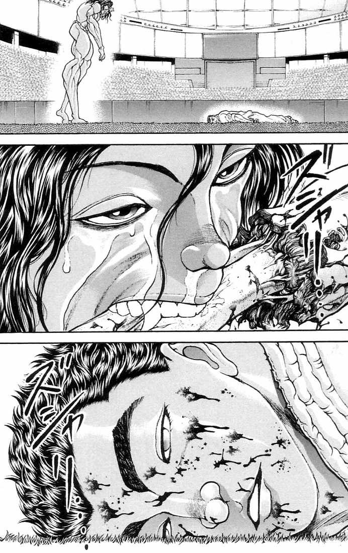 Hanma Baki Chapter 17.133 page 8 - Vol.17 Chapter 133: His hands clasped in prayer
