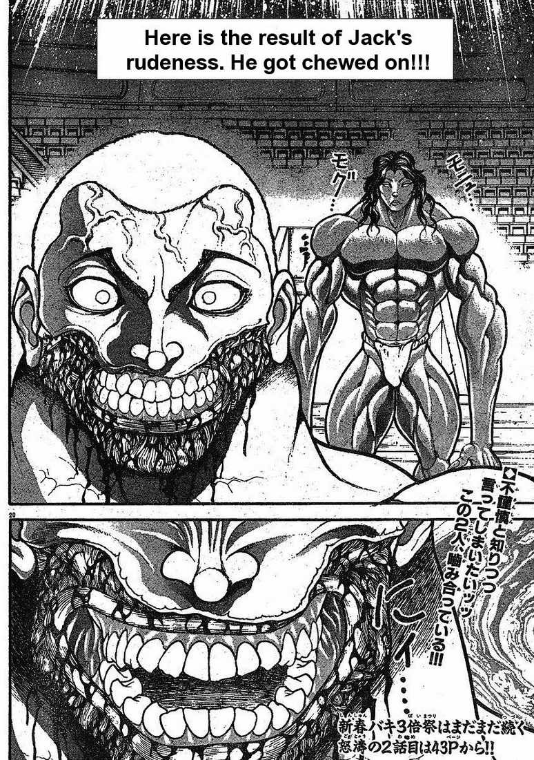 Hanma Baki Vol.18 Chapter 141 page 22 - Vol.18 Chapter 141: Chewed
