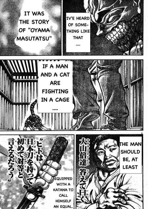 Hanma Baki Chapter 18.146 page 9 - Vol.18 Chapter 146: Reflexes