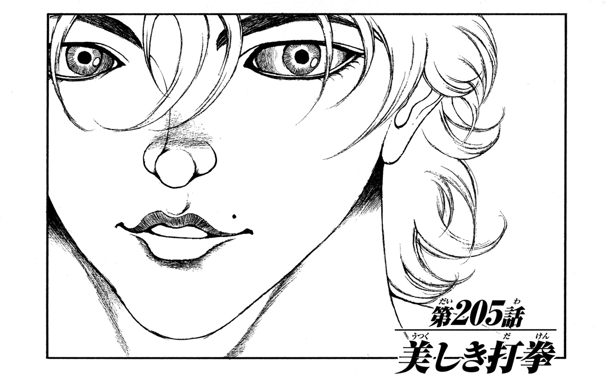 Hanma Baki Chapter 25.205 page 1 - Vol.25 Chapter 205: The Beautiful Fist Thrown