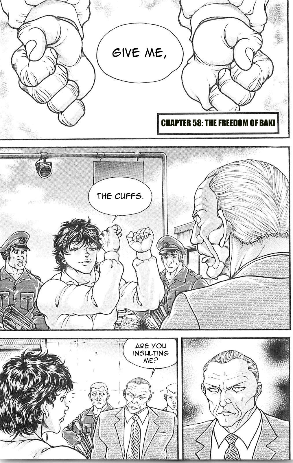 Hanma Baki Chapter 8.58 page 1 - Vol.8 Chapter 58: The Freedom of Baki
