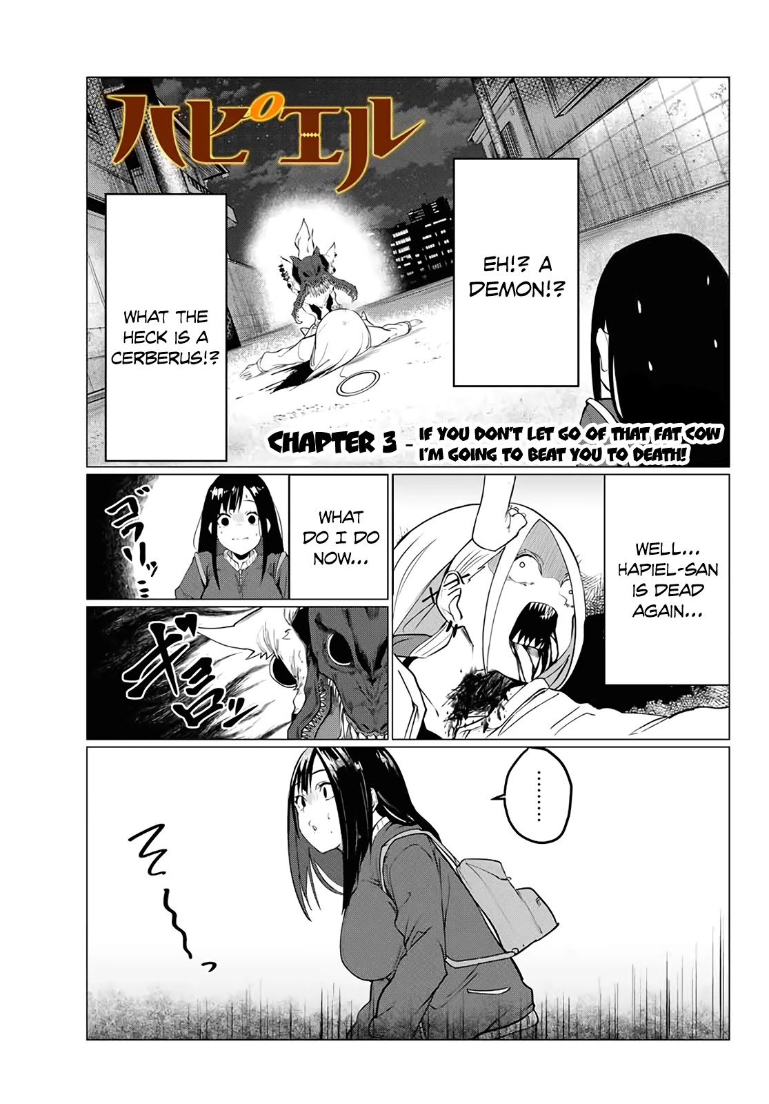 Hapiel Chapter 3 page 2 - Chapter 3: If You Don't Let Go of That Fat Cow I'm Going To Beat You To Death