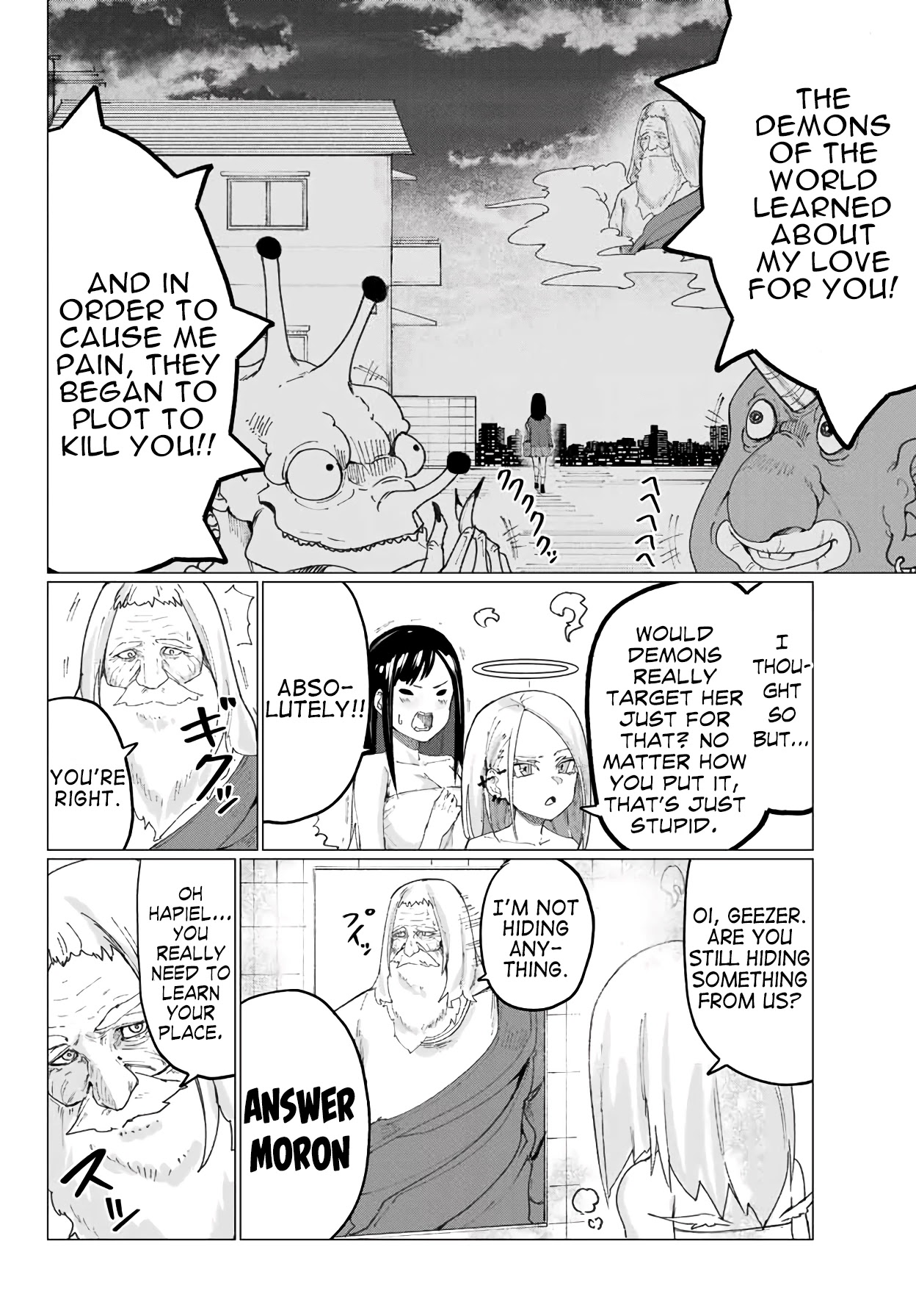 Hapiel Chapter 7 page 7 - Chapter 7: You Might be God But... I'll Beat You to Death!