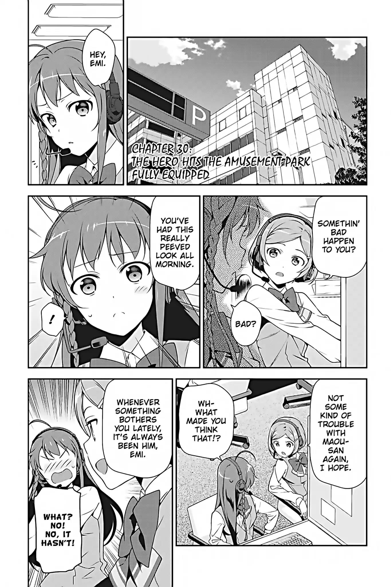 Hataraku Maou-sama! Chapter 30 page 1 - Chapter 30: The Hero Hits the Amusement Park Fully Equipped