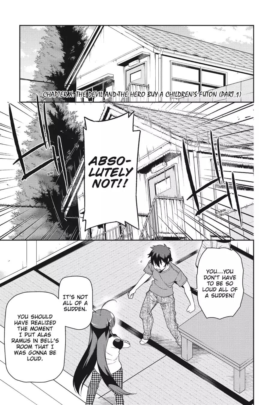 Hataraku Maou-sama! Chapter 49.6 page 1 - Vol.10 Chapter X: The Devil and the Hero Buy a Children's Futon (Part 1)