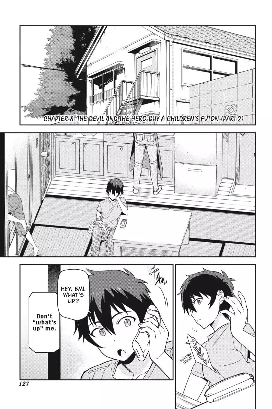 Hataraku Maou-sama! Chapter 49.7 page 1 - Vol.10 Chapter X: The Devil and the Hero Buy a Children's Futon (Part 2)