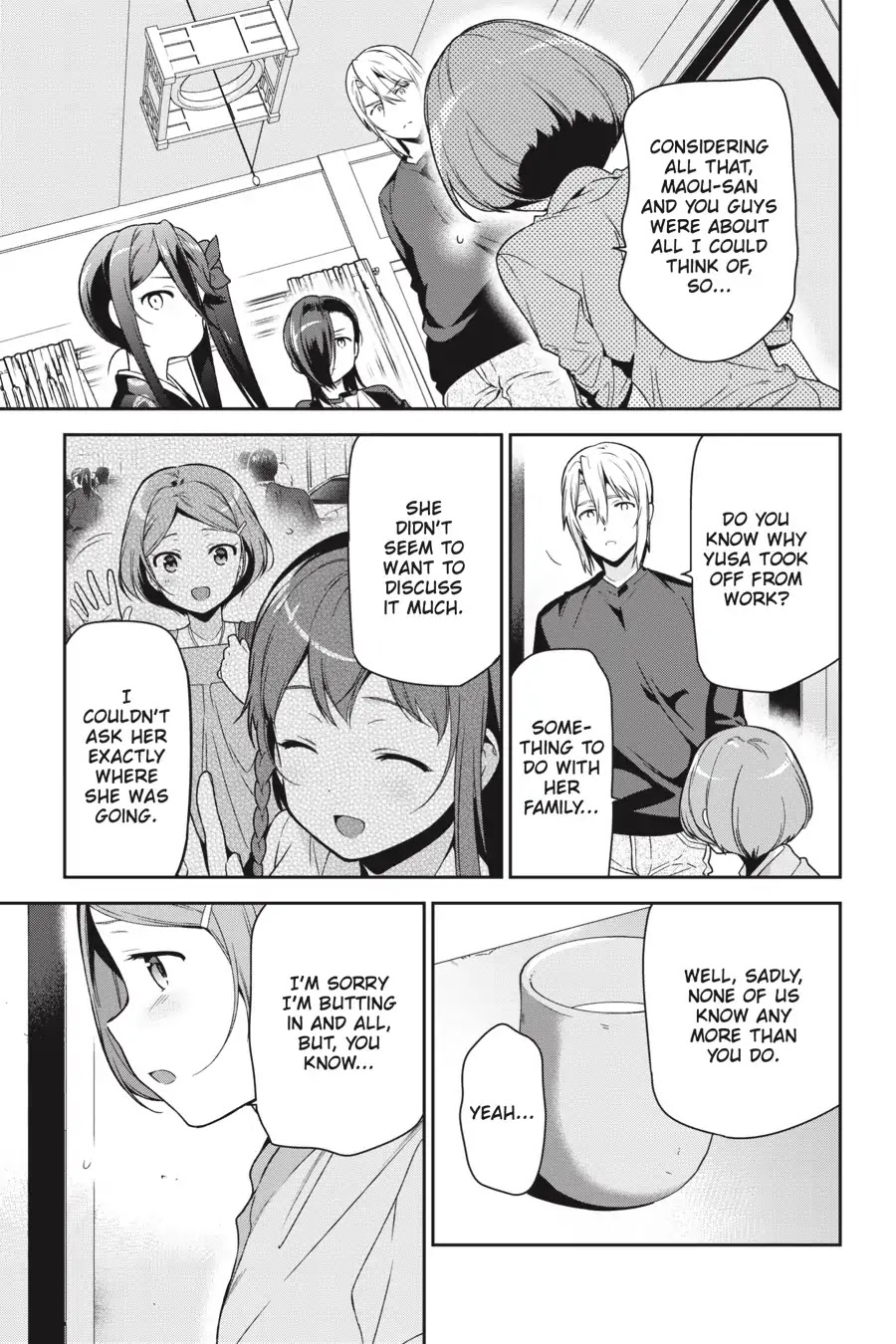 Hataraku Maou-sama! Chapter 71 page 8 - Chapter 71: The Cleric Uncovers a Tiny Clue
