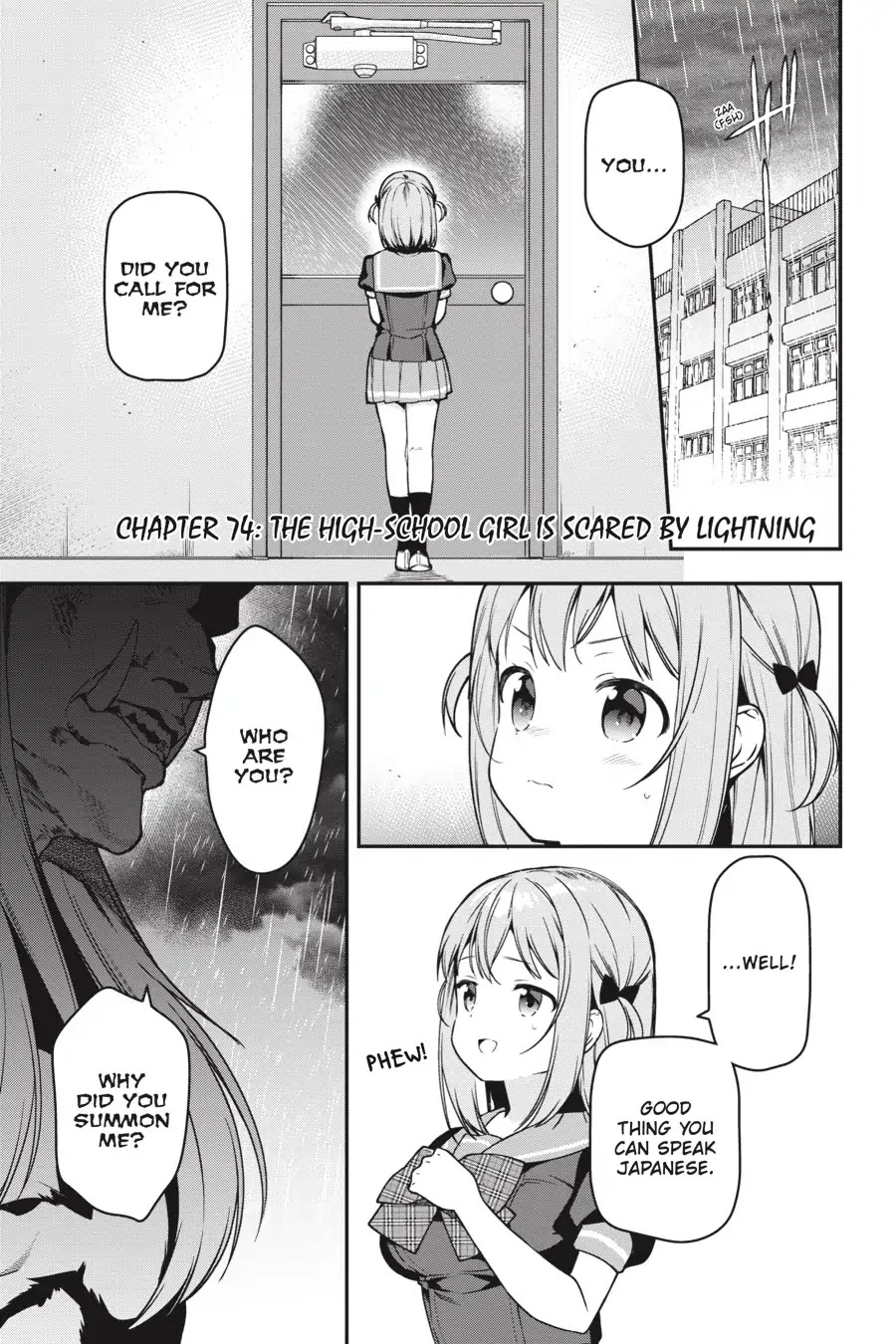 Hataraku Maou-sama! Chapter 74 page 2 - Chapter 74: The High-School Girl Is Scared by Lightning