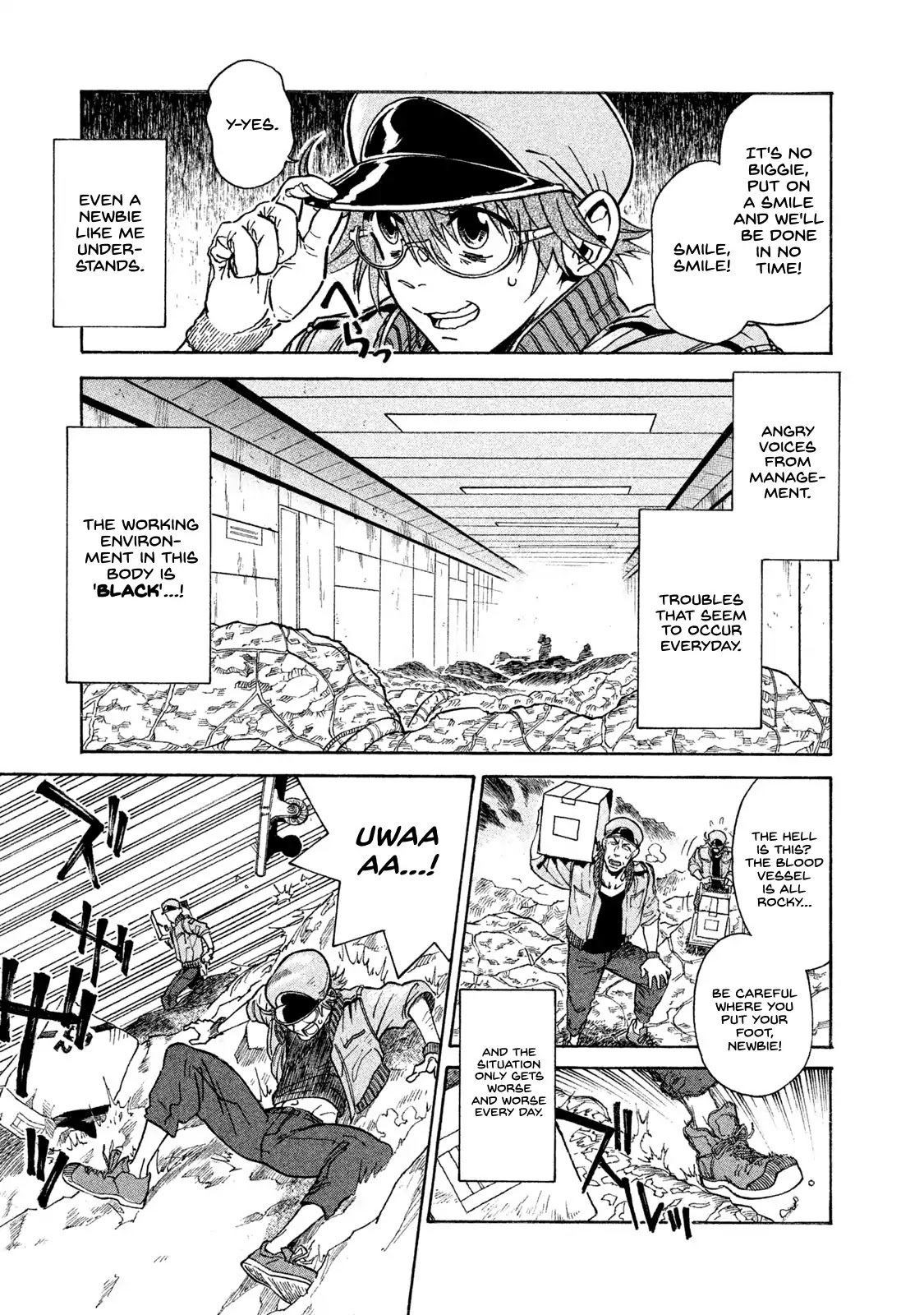 Hataraku Saibou BLACK Chapter 1 page 10 - Chapter 1: Smoking, Germs, the Beginning of an End.