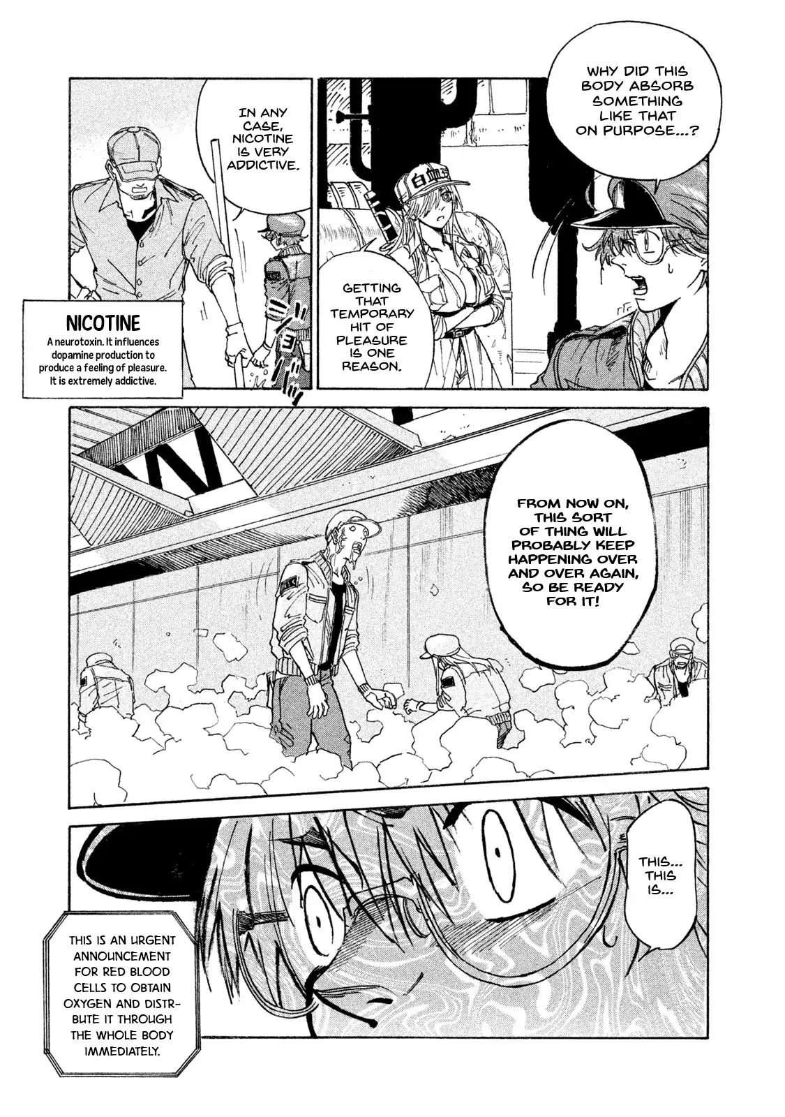 Hataraku Saibou BLACK Chapter 1 page 36 - Chapter 1: Smoking, Germs, the Beginning of an End.