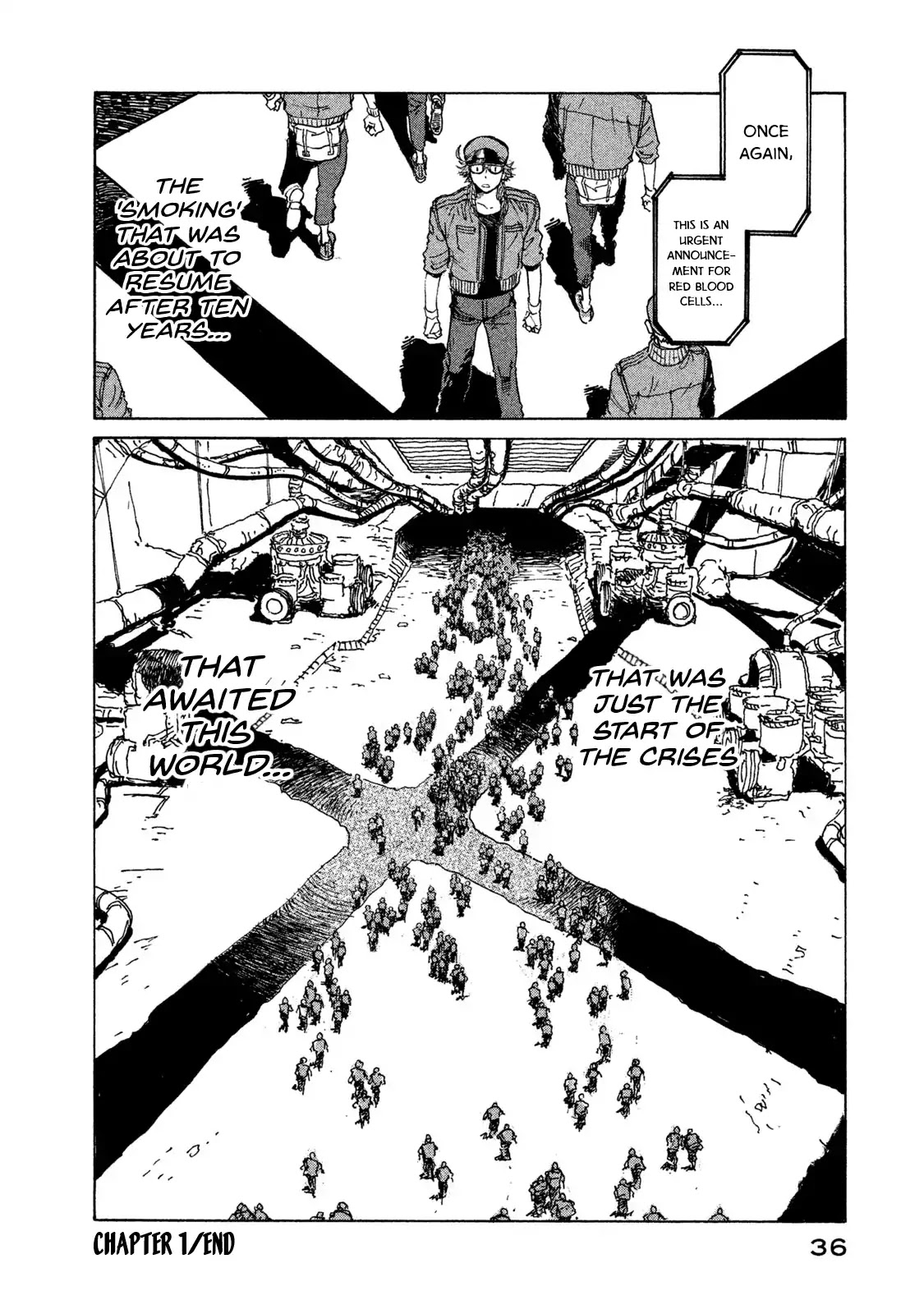 Hataraku Saibou BLACK Chapter 1 page 37 - Chapter 1: Smoking, Germs, the Beginning of an End.