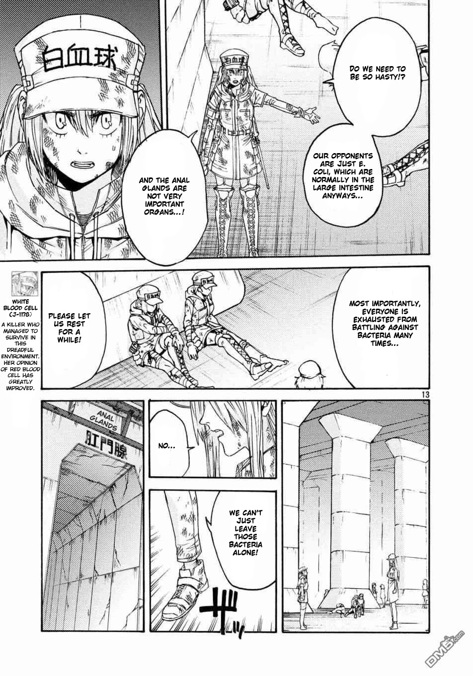 Hataraku Saibou BLACK Chapter 21 page 13 - Chapter 21: Return, Responsibility, Hemorrhoids