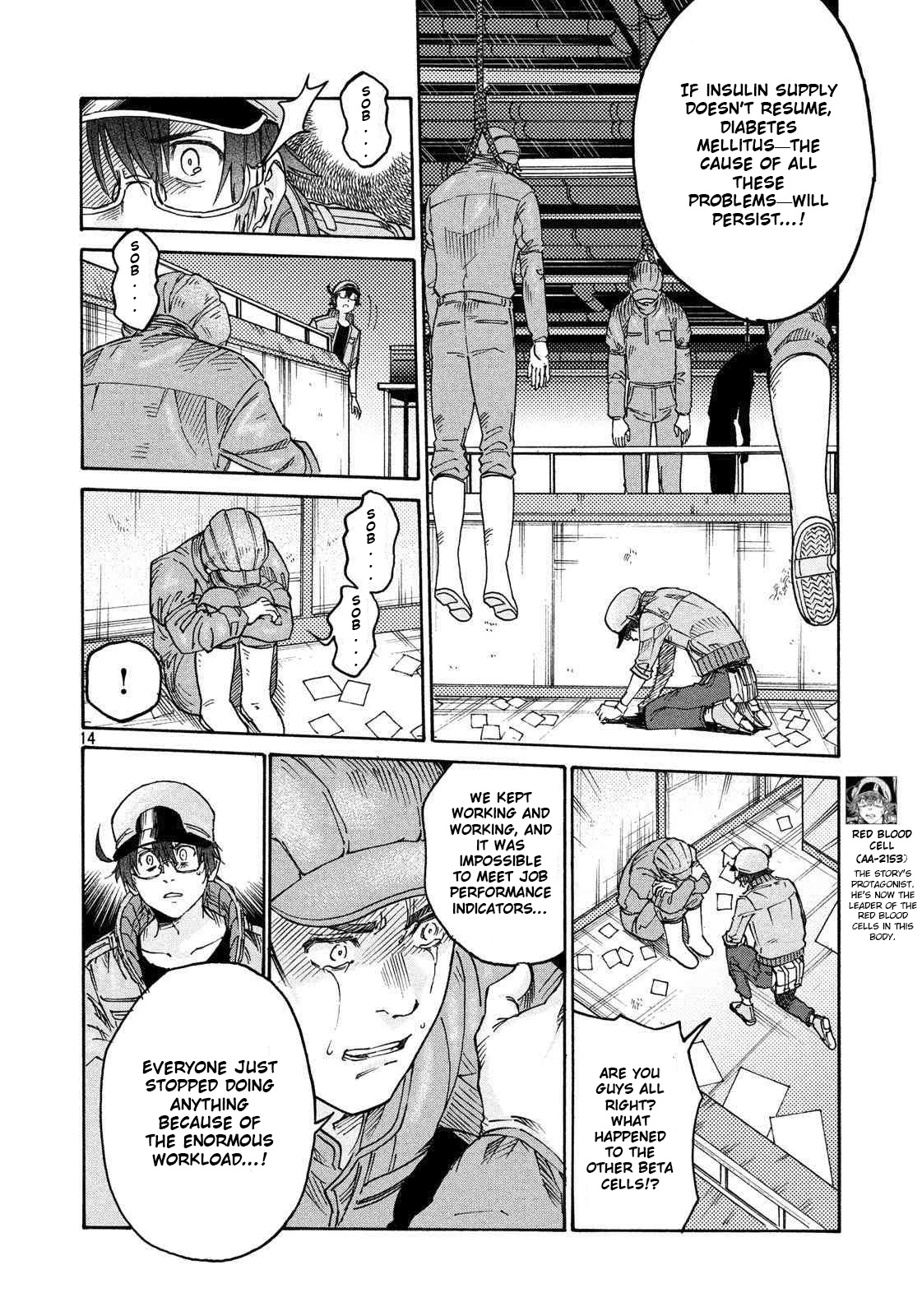 Hataraku Saibou BLACK Chapter 26 page 14 - Chapter 26: Incineration, Amputation, Benevolent Rain