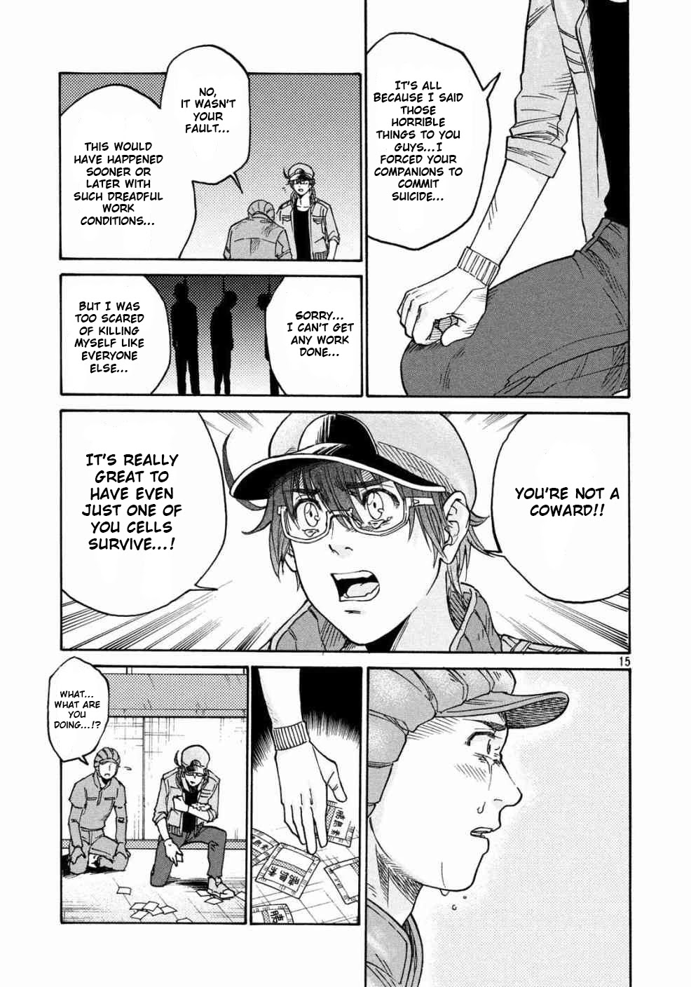 Hataraku Saibou BLACK Chapter 26 page 15 - Chapter 26: Incineration, Amputation, Benevolent Rain