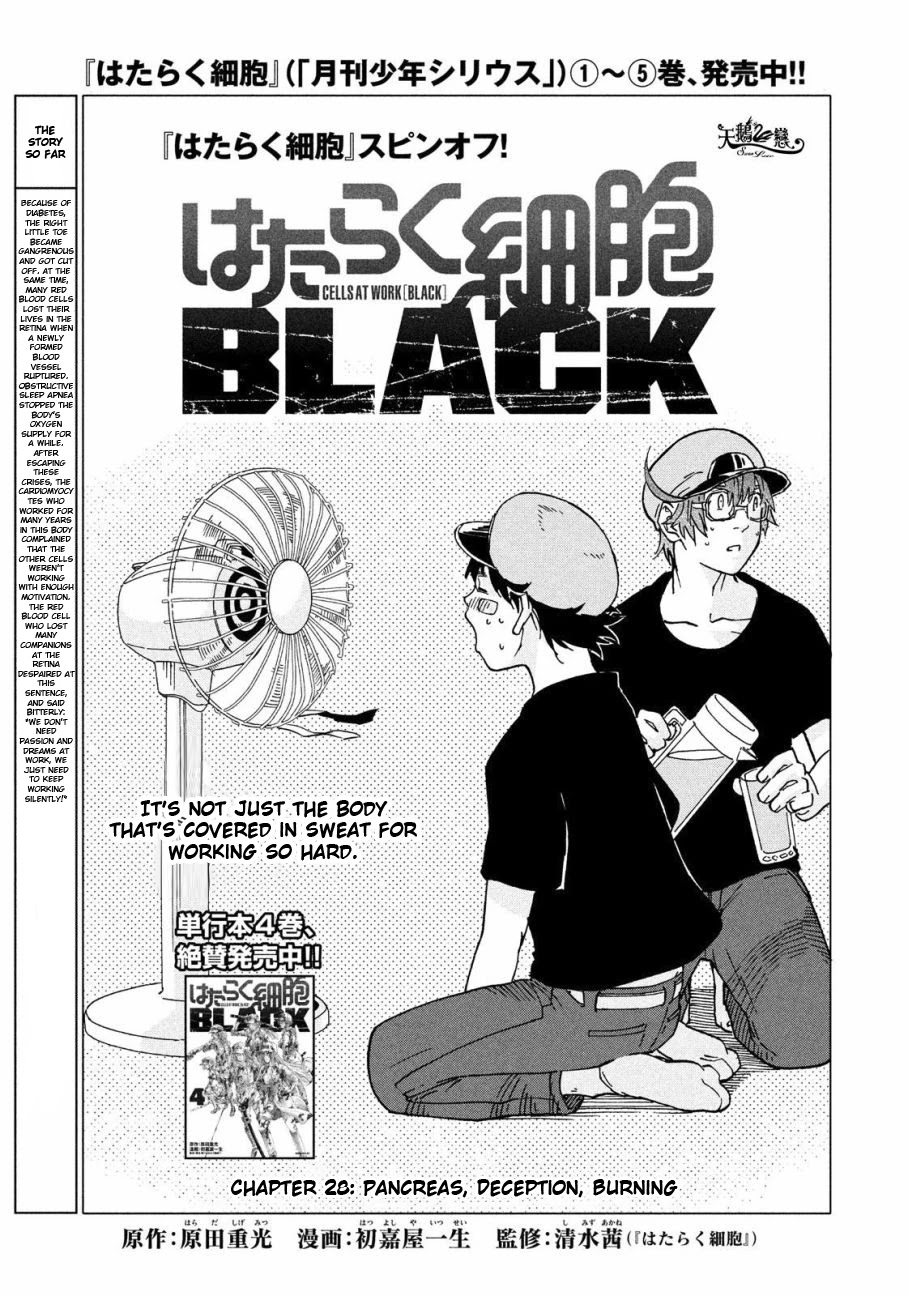 Hataraku Saibou BLACK Chapter 28 page 1 - Chapter 28: Pancreas, Fraud, Inferno