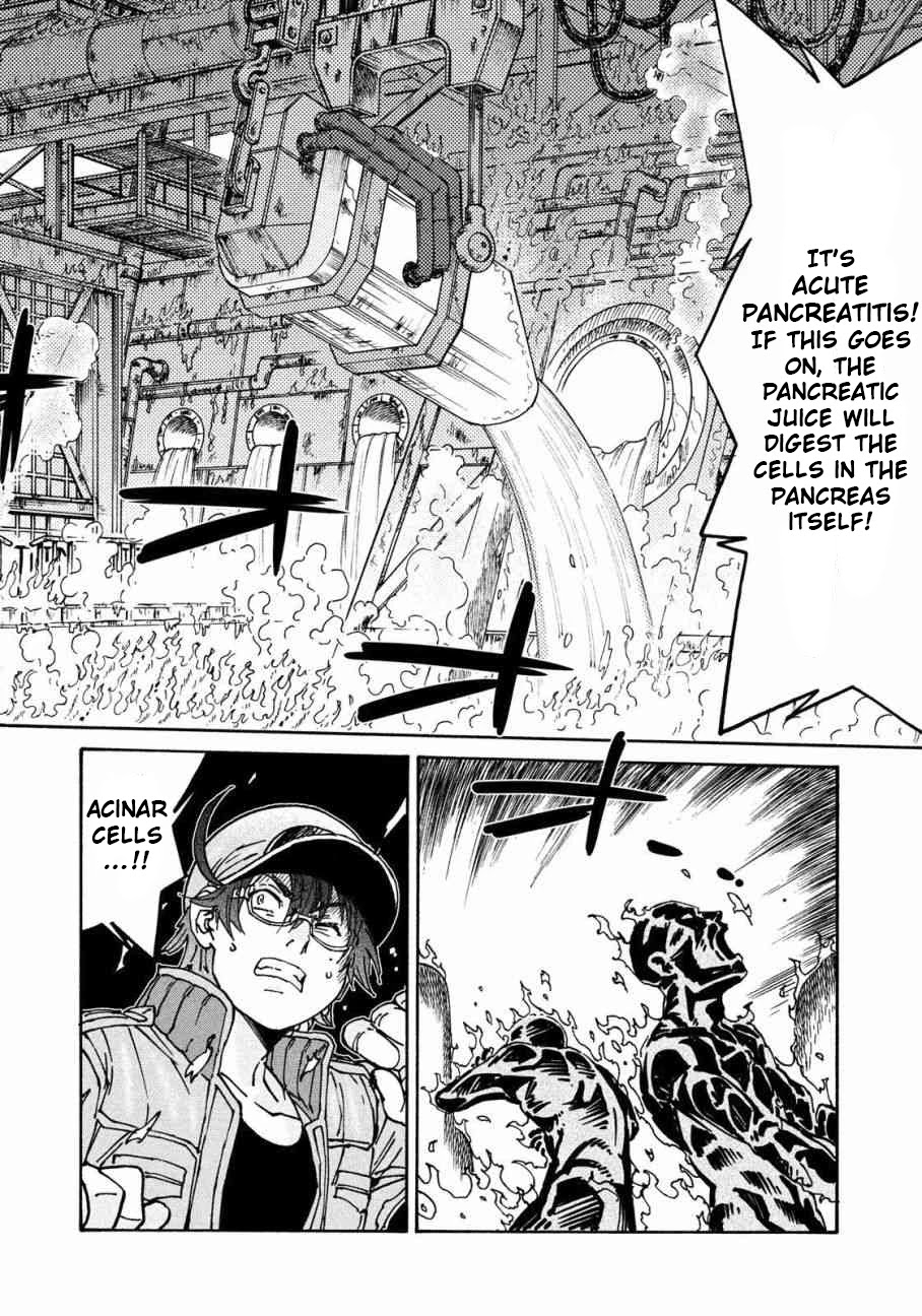 Hataraku Saibou BLACK Chapter 28 page 15 - Chapter 28: Pancreas, Fraud, Inferno
