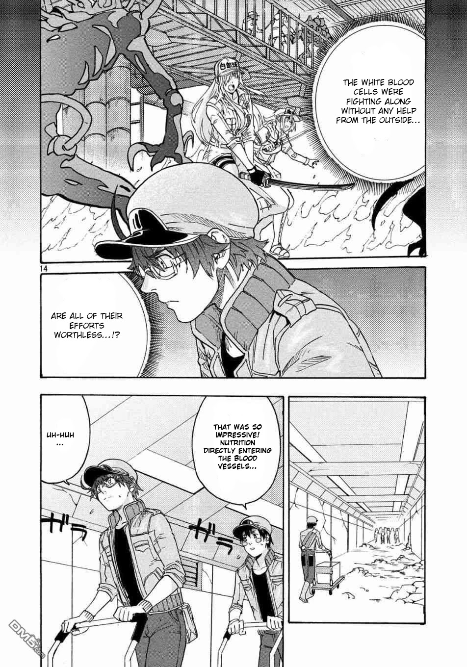 Hataraku Saibou BLACK Chapter 29 page 14 - Chapter 29: Implementation, Fasting, Unemployment