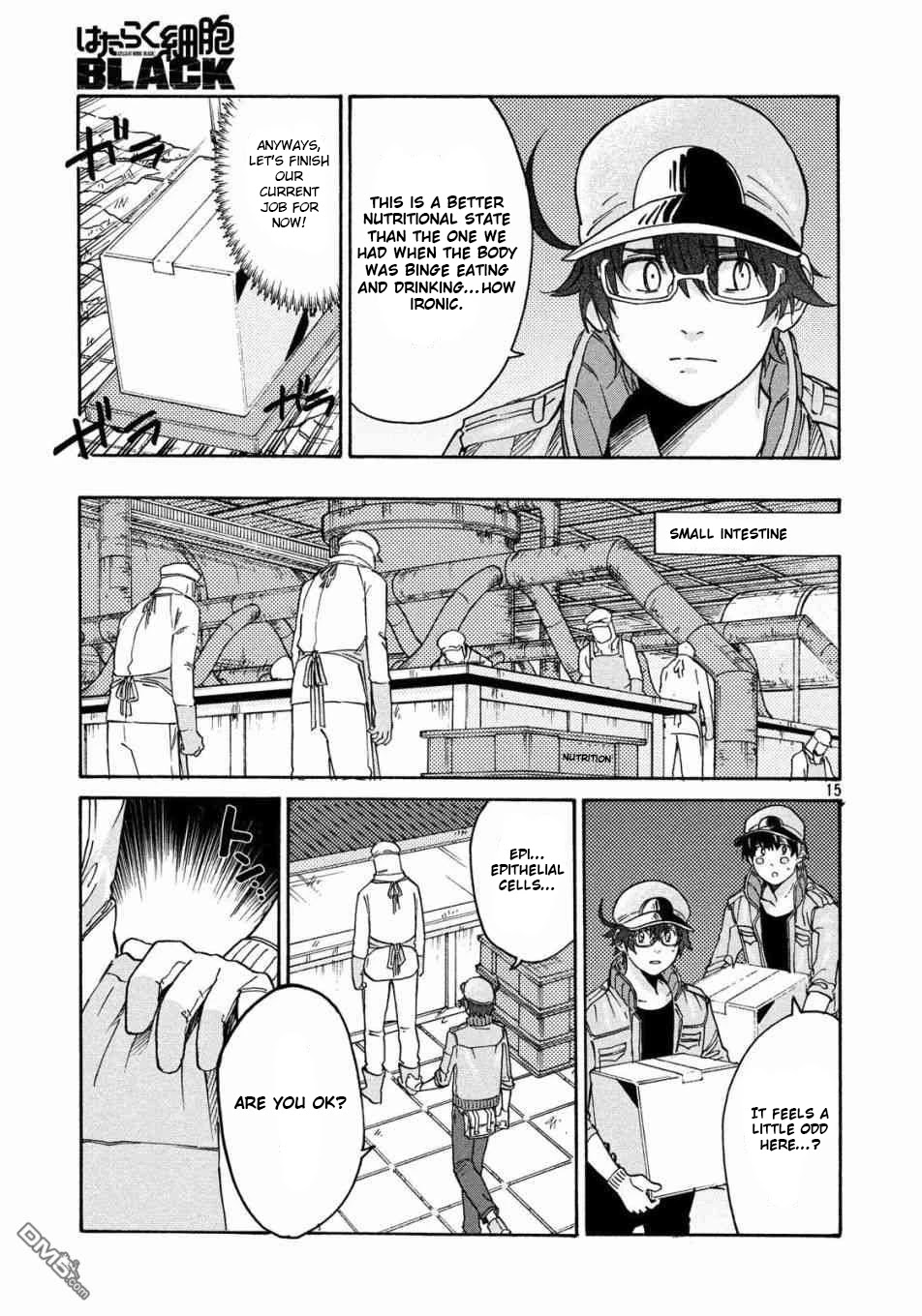 Hataraku Saibou BLACK Chapter 29 page 15 - Chapter 29: Implementation, Fasting, Unemployment