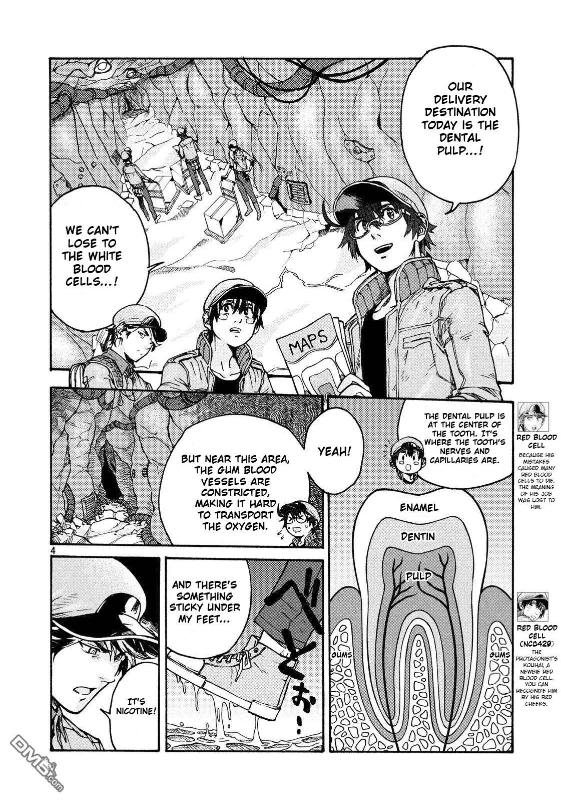 Hataraku Saibou BLACK Chapter 30 page 4 - Chapter 30: Periodontitis, Roots, Miscalculation