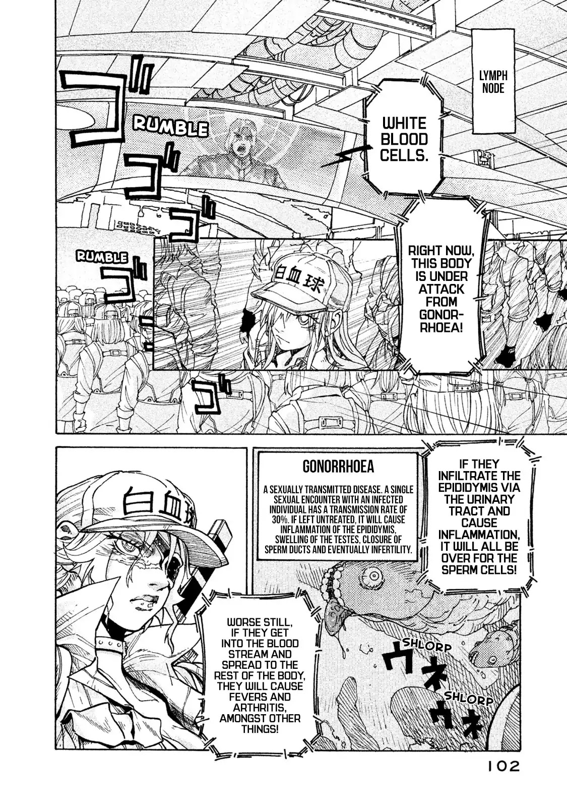 Hataraku Saibou BLACK Chapter 4 page 6 - Chapter 4: Gonococcus, Invasion