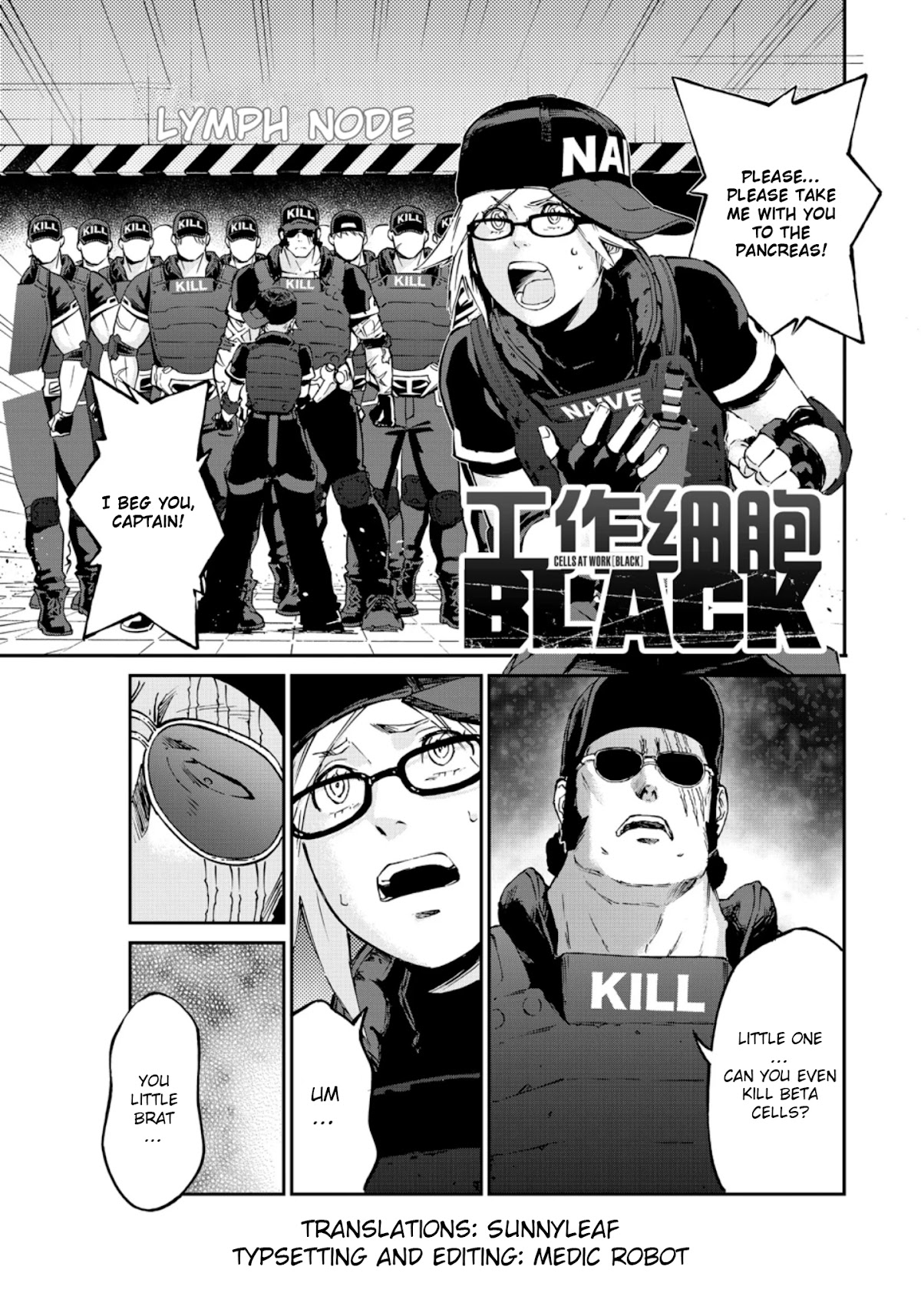 Hataraku Saibou BLACK Chapter 45 page 1 - Chapter 45: Thugs, Vitality, Beneficial Bacteria