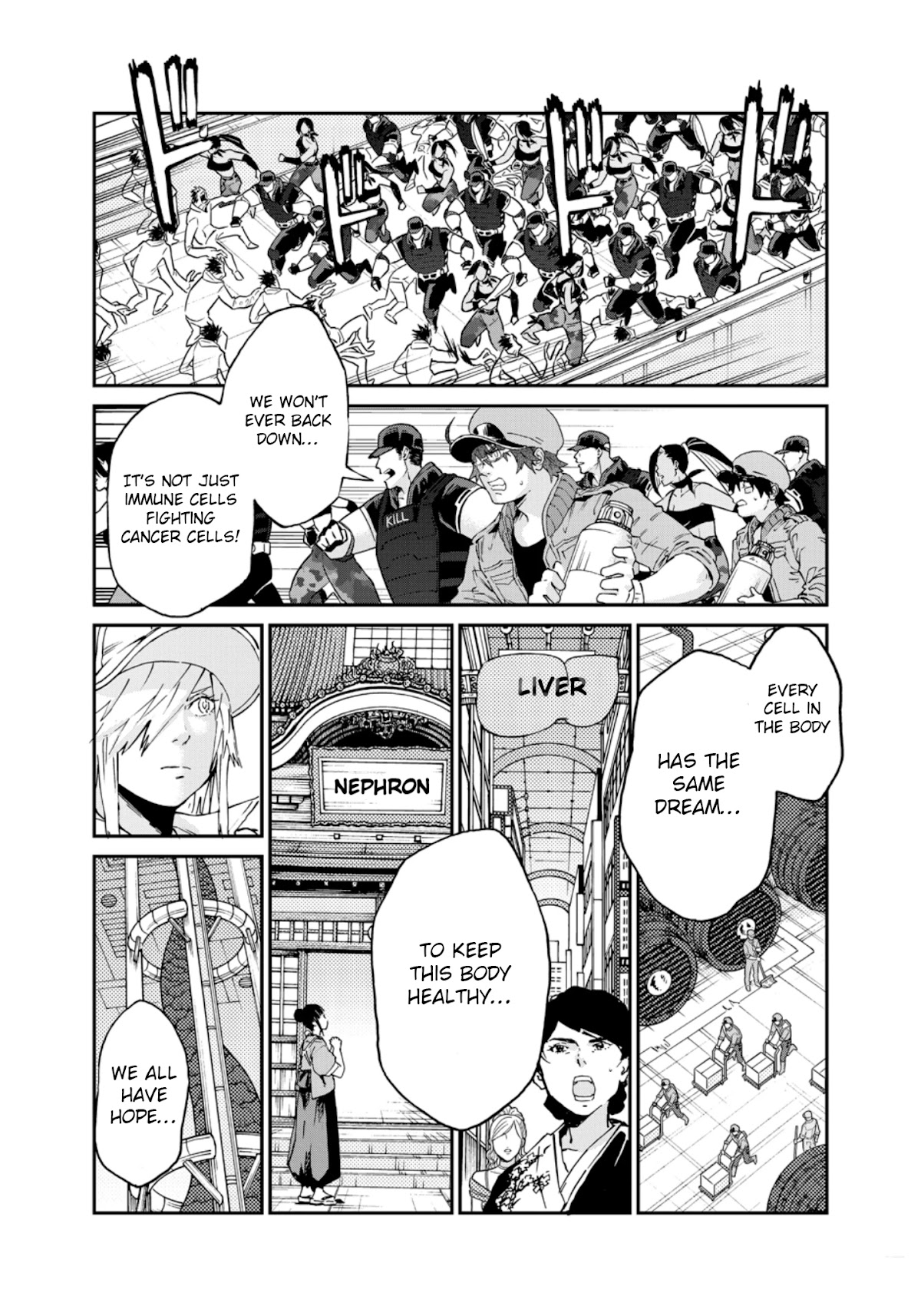 Hataraku Saibou BLACK Chapter 48 page 12 - Chapter 48: Brain Metastasis, Willpower, Work [END]