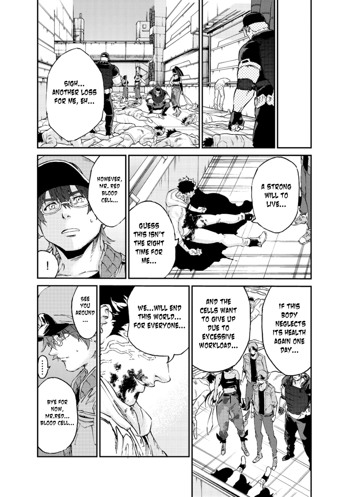 Hataraku Saibou BLACK Chapter 48 page 14 - Chapter 48: Brain Metastasis, Willpower, Work [END]