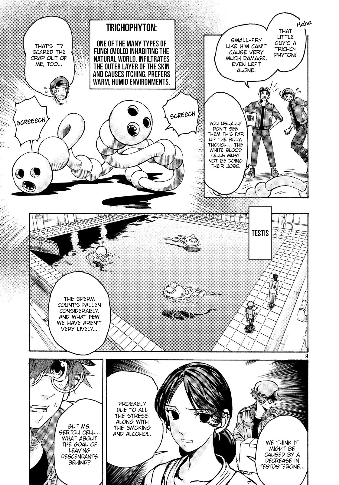 Hataraku Saibou BLACK Chapter 6 page 9 - Chapter 6: Abnormalities, Athlete's Foot, A reason for working