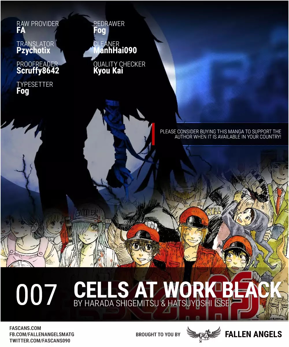Hataraku Saibou BLACK Chapter 7 page 1 - Chapter 7: Stomach Ulcer, Friendship and Loss