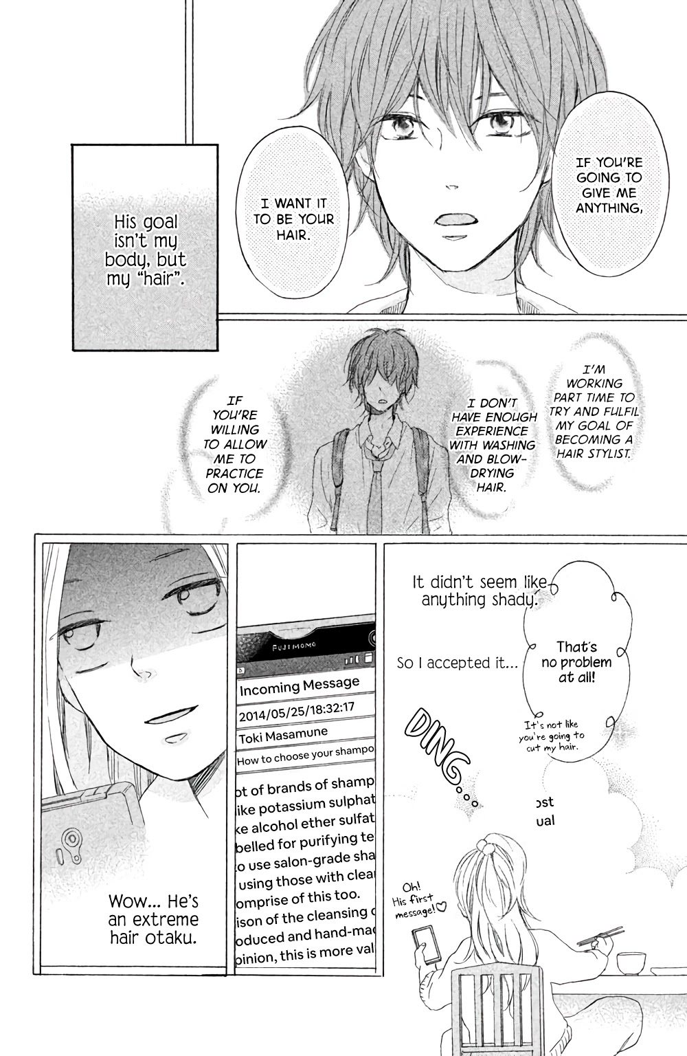Hatsukoi ni Kiss Chapter 2 page 11 - Chapter 2: Your Radiant Hair