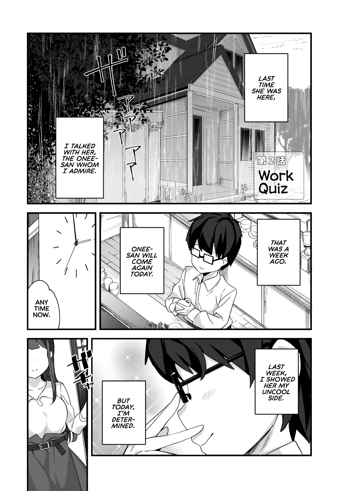 Hayasegawa-kun to Megami na Onee-san Chapter 2 page 1 - Chapter 2: Work Quiz